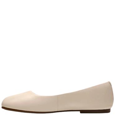 CLARKS WOMENS SHOE - CREAM LEATHER